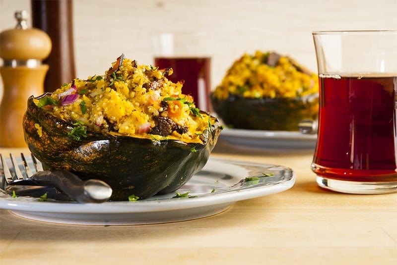 Cheesy Quinoa Stuffed Acorn Squash
